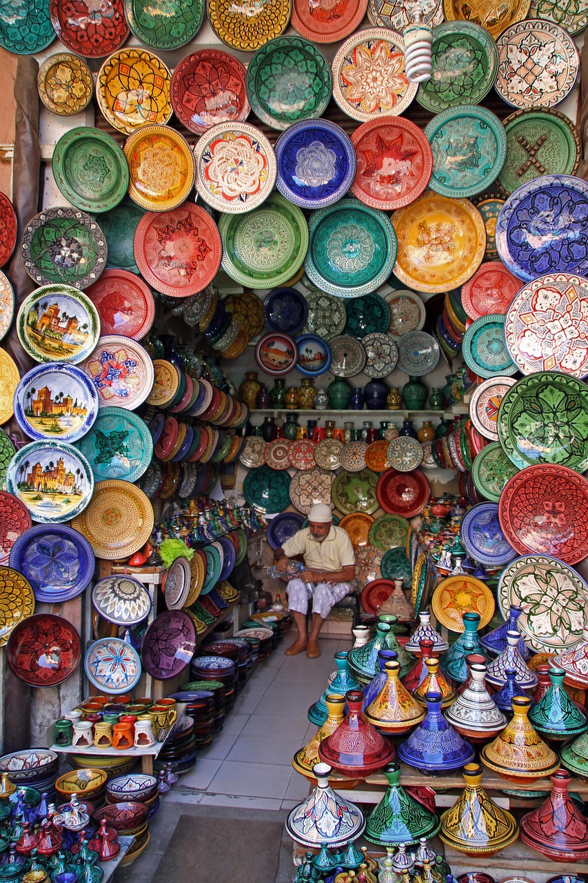 marrakesh, morocco, market, travel, colorful plates, morocco, morocco, morocco, morocco, morocco