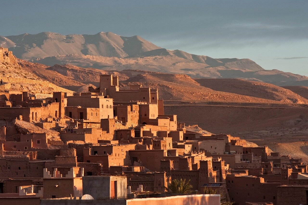 morocco, ait benhaddou, kasbah, africa, village, nature, mountains, fortress, qasba, qasaba, casbah, architecture, landscape