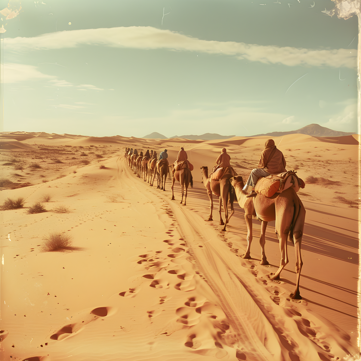 and generated, camel, nature, travel, adventure, transport, desert, sand, retro, way, transportation, sun, sahara
